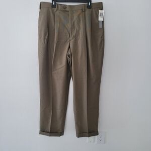 Perry Ellis Men's 38x32 Dress Pants Power Threads Olive